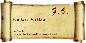 Farkas Valter névjegykártya